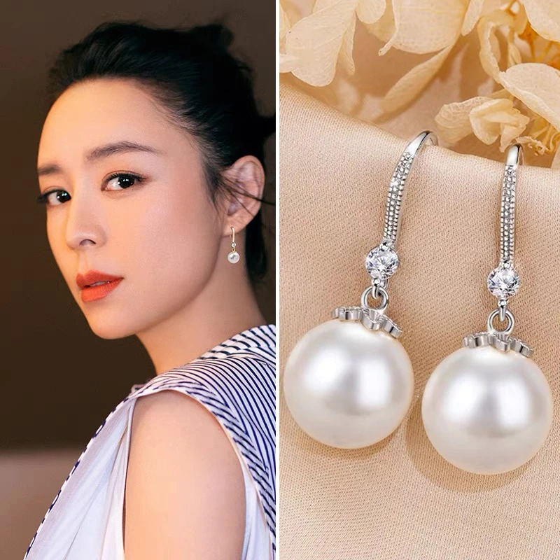 925银耳饰 热卖大珠纯银耳环女气质高级感爆款耳坠百搭耳钉耳饰品