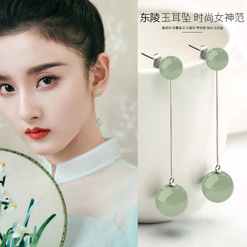 正品热卖中国风s925纯银长款流苏耳环女2024新款网红爆款气质耳坠