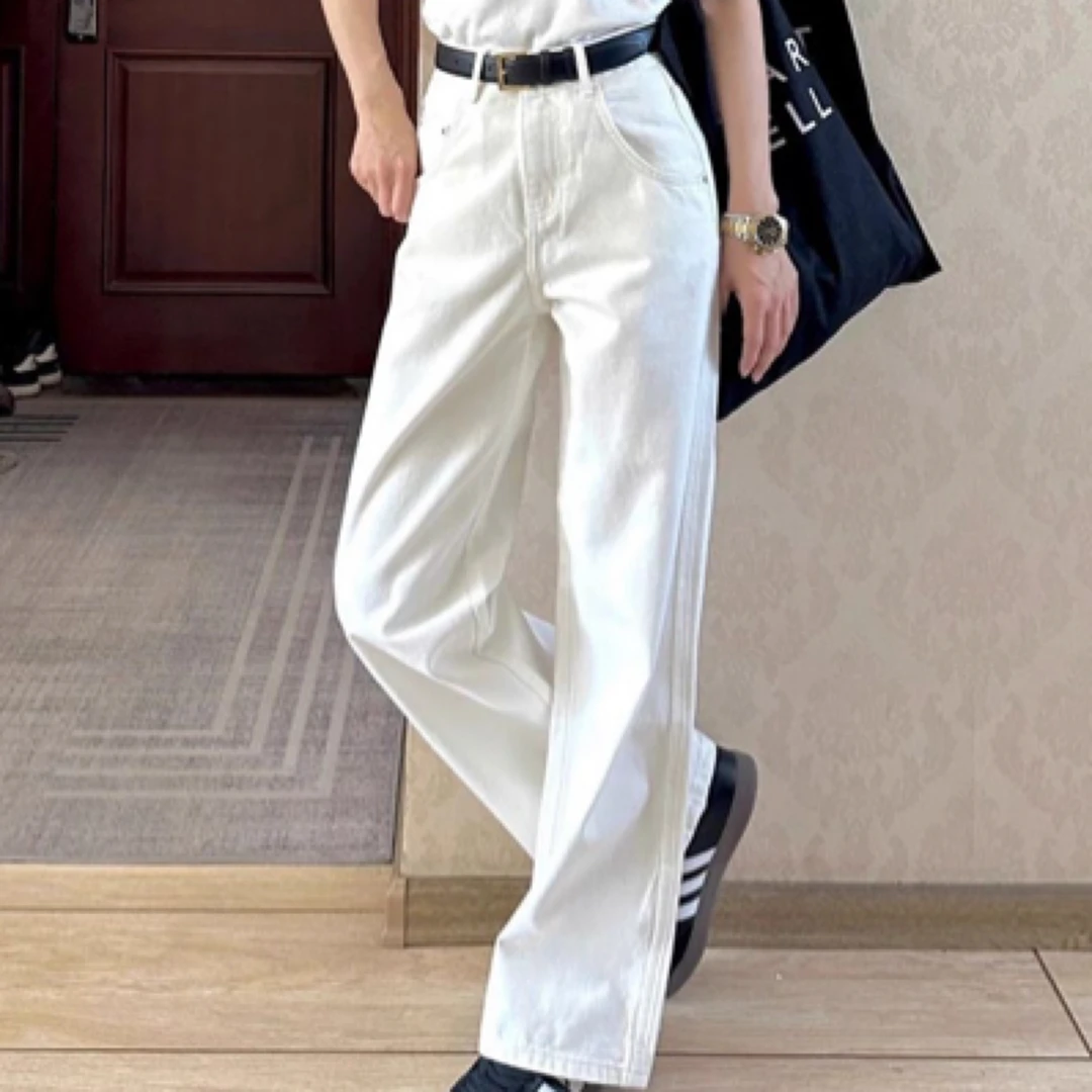 清仓瑕疵白色牛仔裤介意勿拍