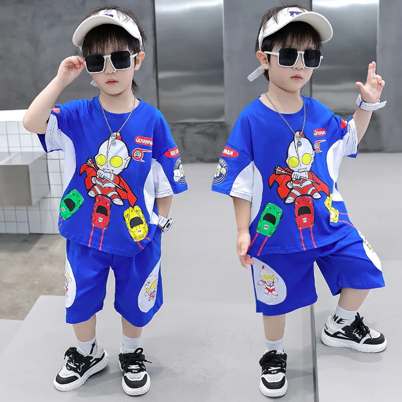 奥特曼衣服男童夏装套装2024新款洋气男宝宝炸街衣服男孩夏季短袖