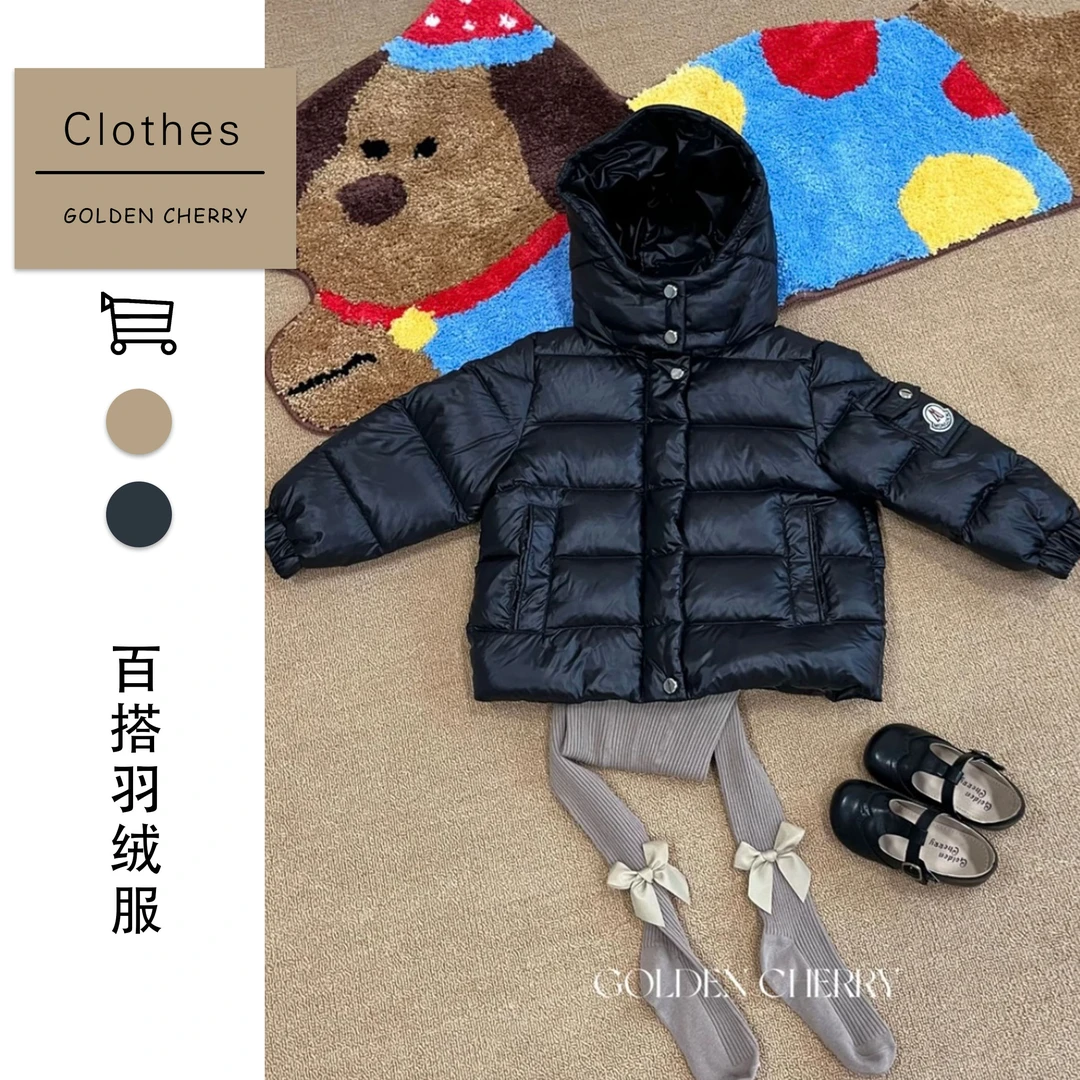 【Golden cherry】亲子黑色连帽洋气百搭羽绒服566139