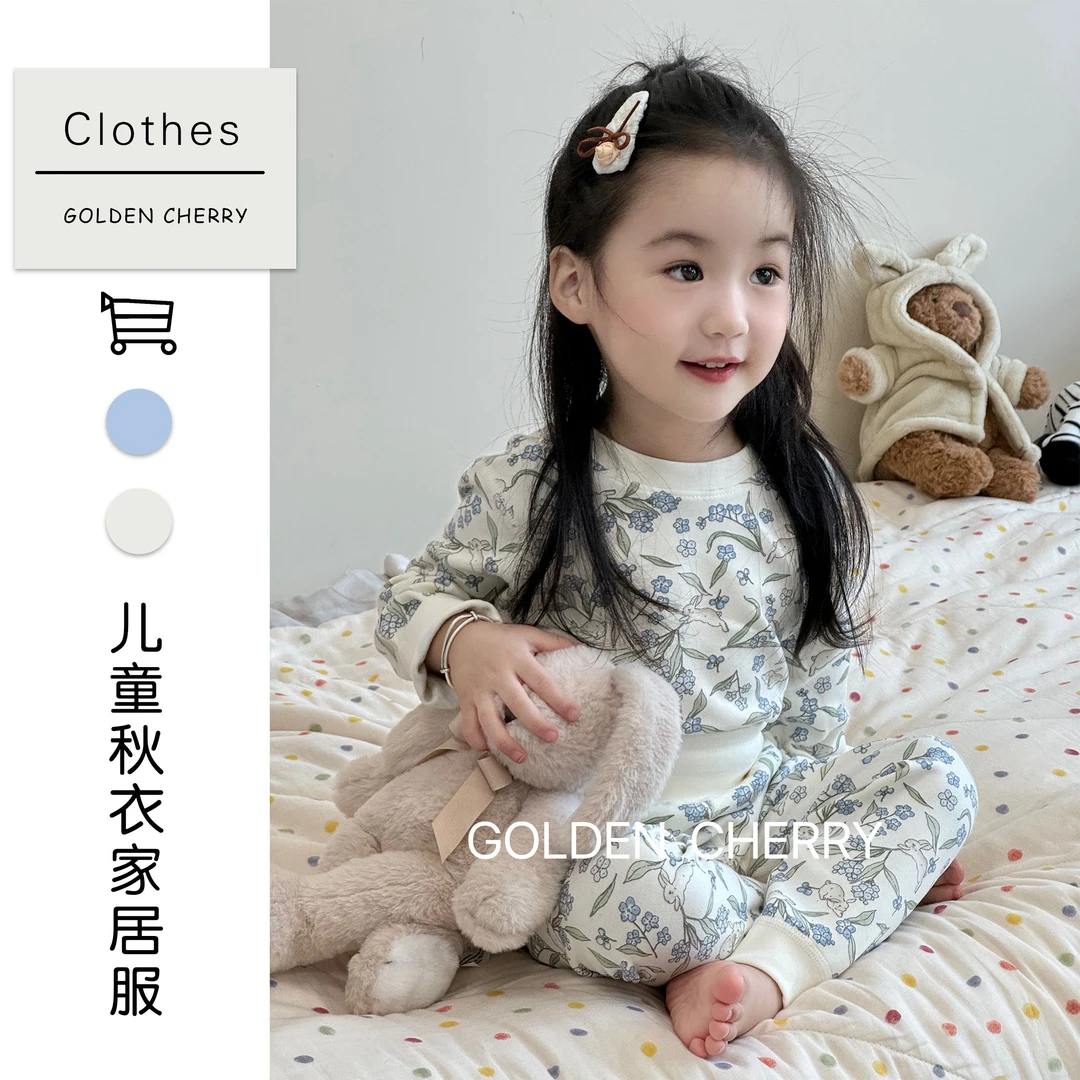 女童潮流时尚现货小兔卡通家居套装240803