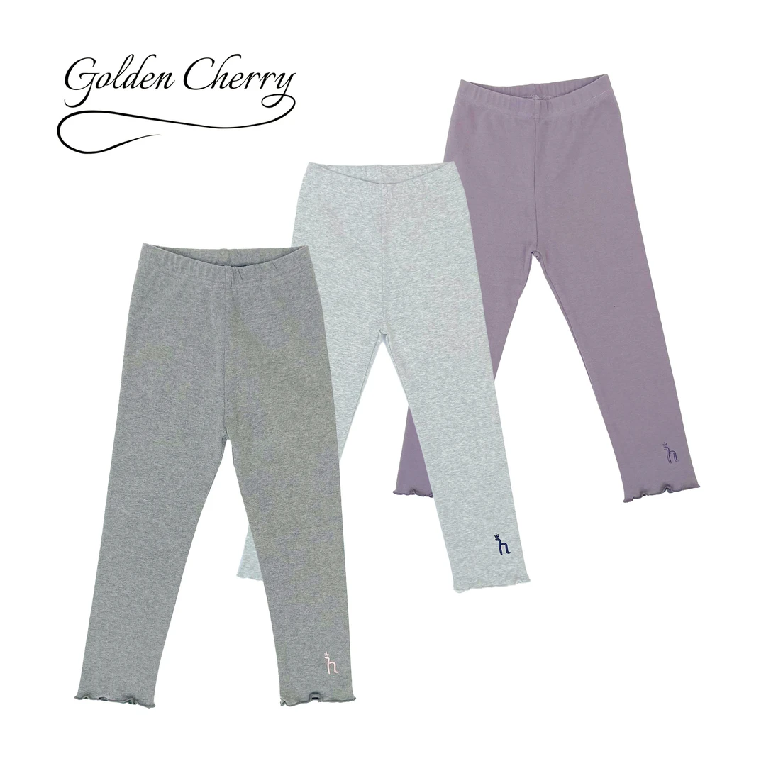 【Golden cherry】女童纯色h小标高腰百搭休闲洋气百搭打底裤QDD004