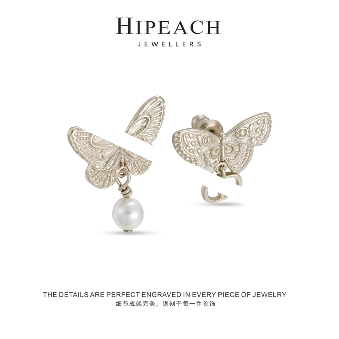 ♠小蝴蝶耳钉♠轻奢简约时尚百搭风格设计师耳钉HTW0032