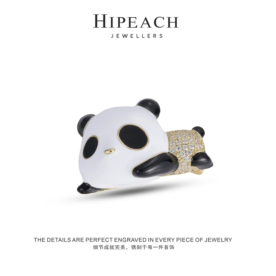 铜合金胸针 ♠可爱熊猫♠ 时尚百搭小轻奢气质设计胸针HTBDY0024