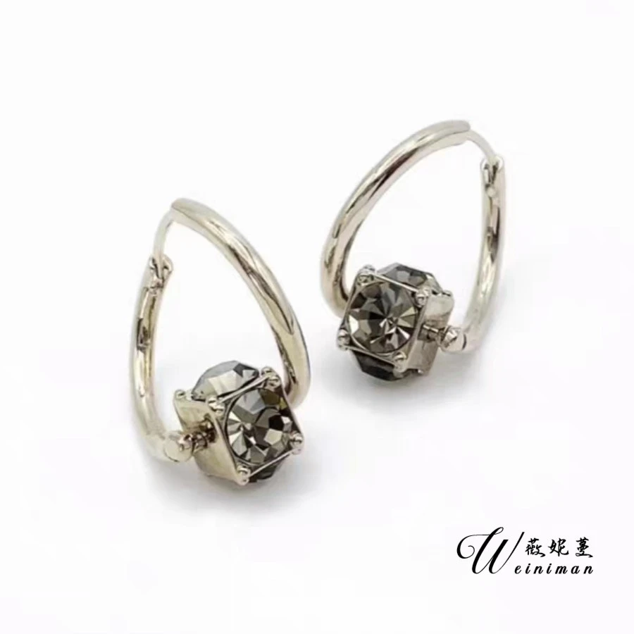 铜合金耳饰 时尚金属风T台简单时尚耳环W006