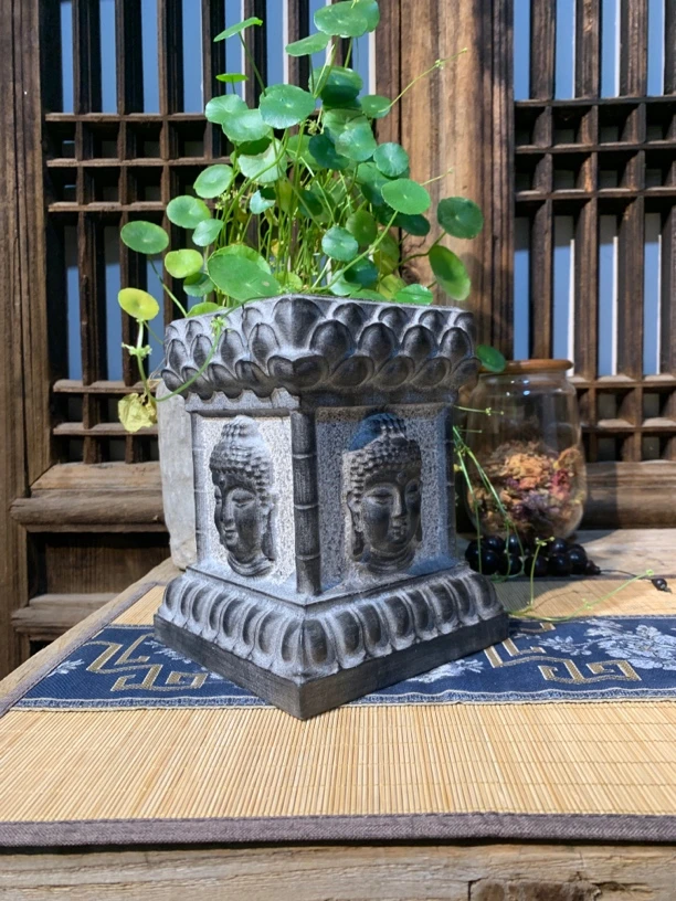 莲花佛墩桌面装饰底座莲花座空间造景盆景底座