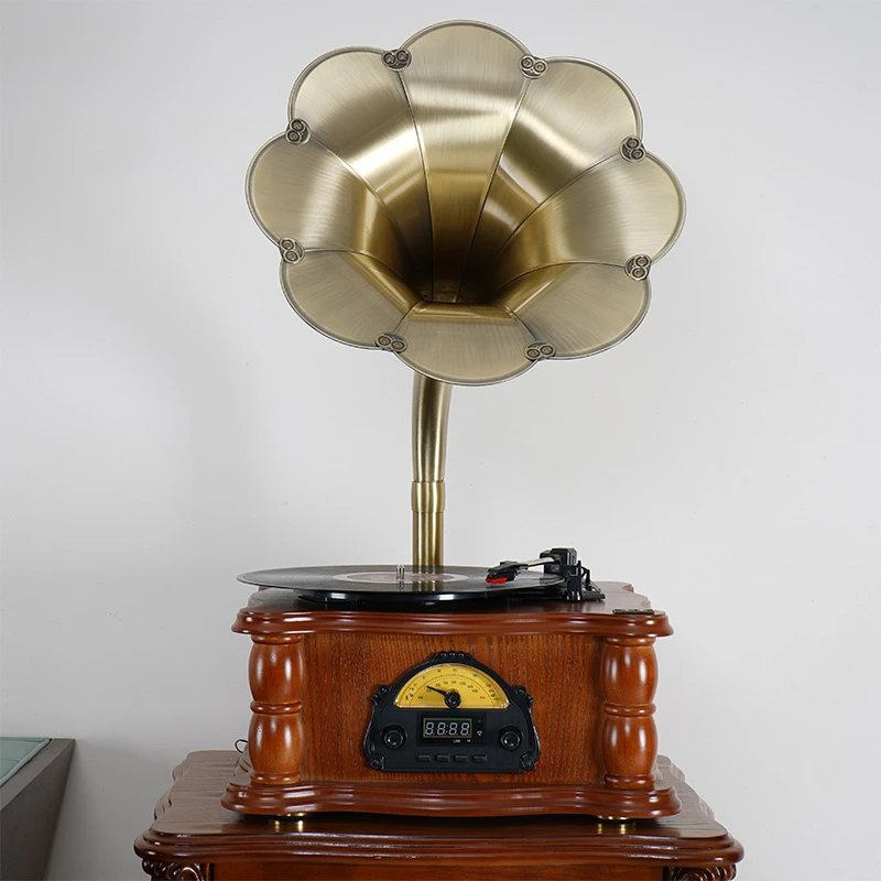 复古留声机今墨留音机客厅欧式黑胶唱片机大喇叭黑胶唱片机复古