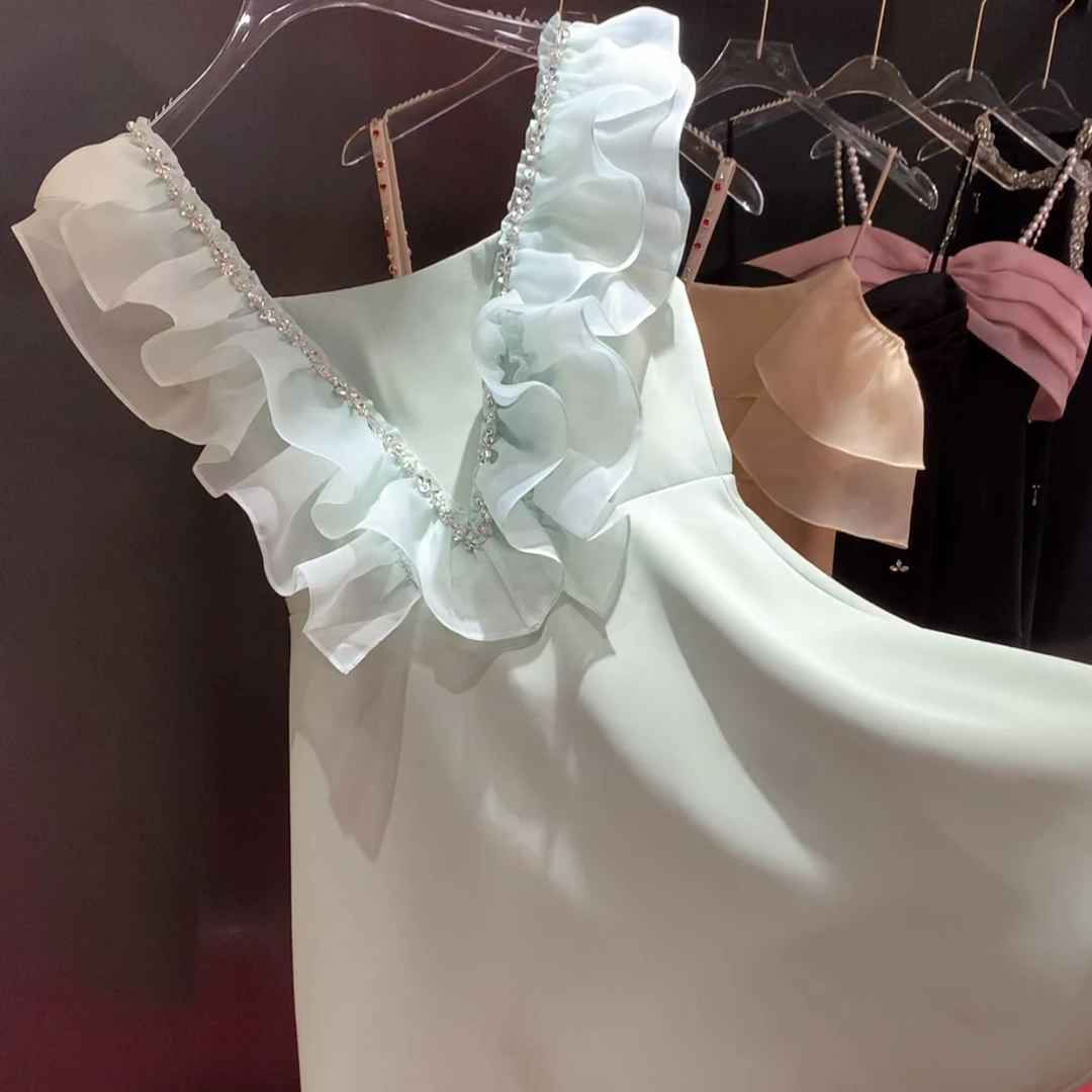 魅鹊 19587 薄荷公主连衣裙