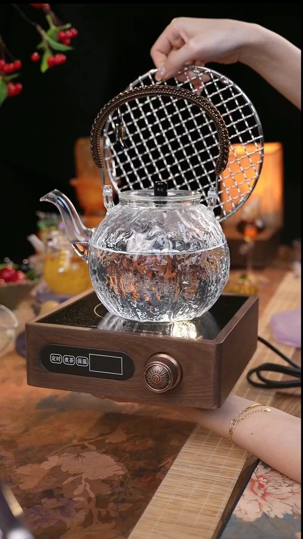 【闪购商品】胡桃木电陶炉1500w+  烤网+南瓜壶