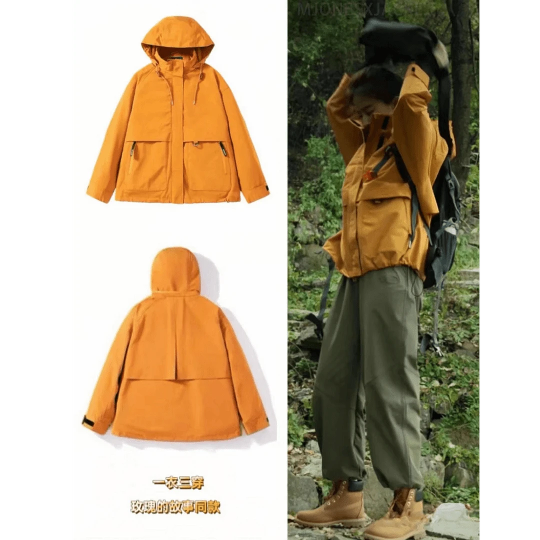 963518【玫瑰同款冲锋衣】情侣冲锋衣户外冲锋衣外套夹克登山服