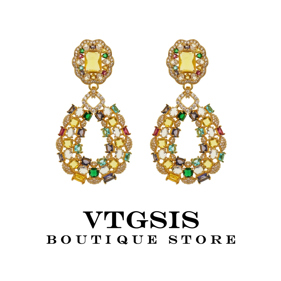 VTGSIS 合金合成锆石耳饰 22453浪漫篇章色彩剧场耳饰欧美女时尚