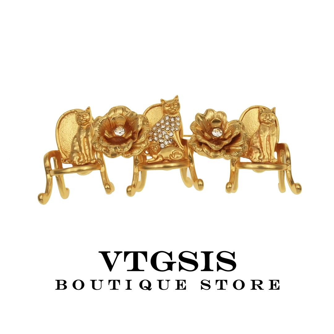VTGSIS 合金合成锆石胸针 5900盛夏花园金色椅子胸针【直播同价】