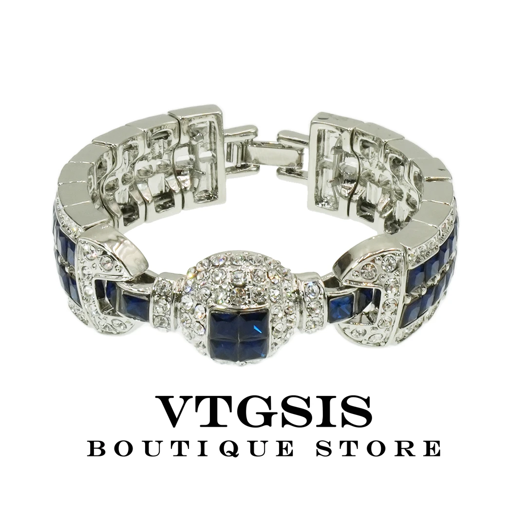 VTGSIS 合金合成锆石手链 6198神秘魔力蓝色手链轻奢气质手工饰品