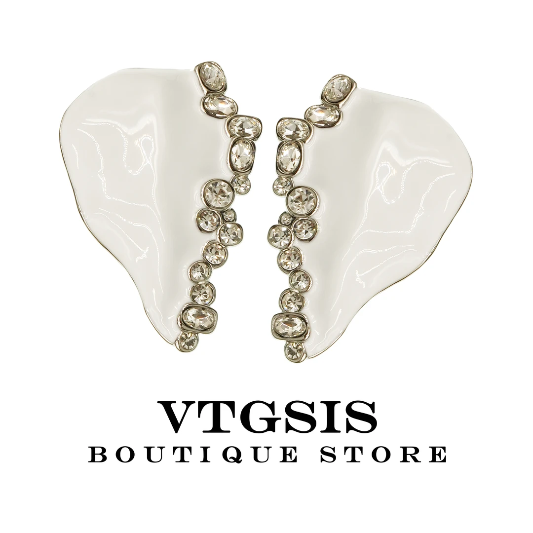 VTGSIS 合金耳饰 21982伊甸园白色耳夹不规则无耳洞耳饰显脸小