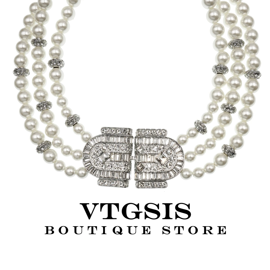 VTGSIS 合金仿珍珠项链 3762天空之境银色珠珠项链时尚【直播同价】