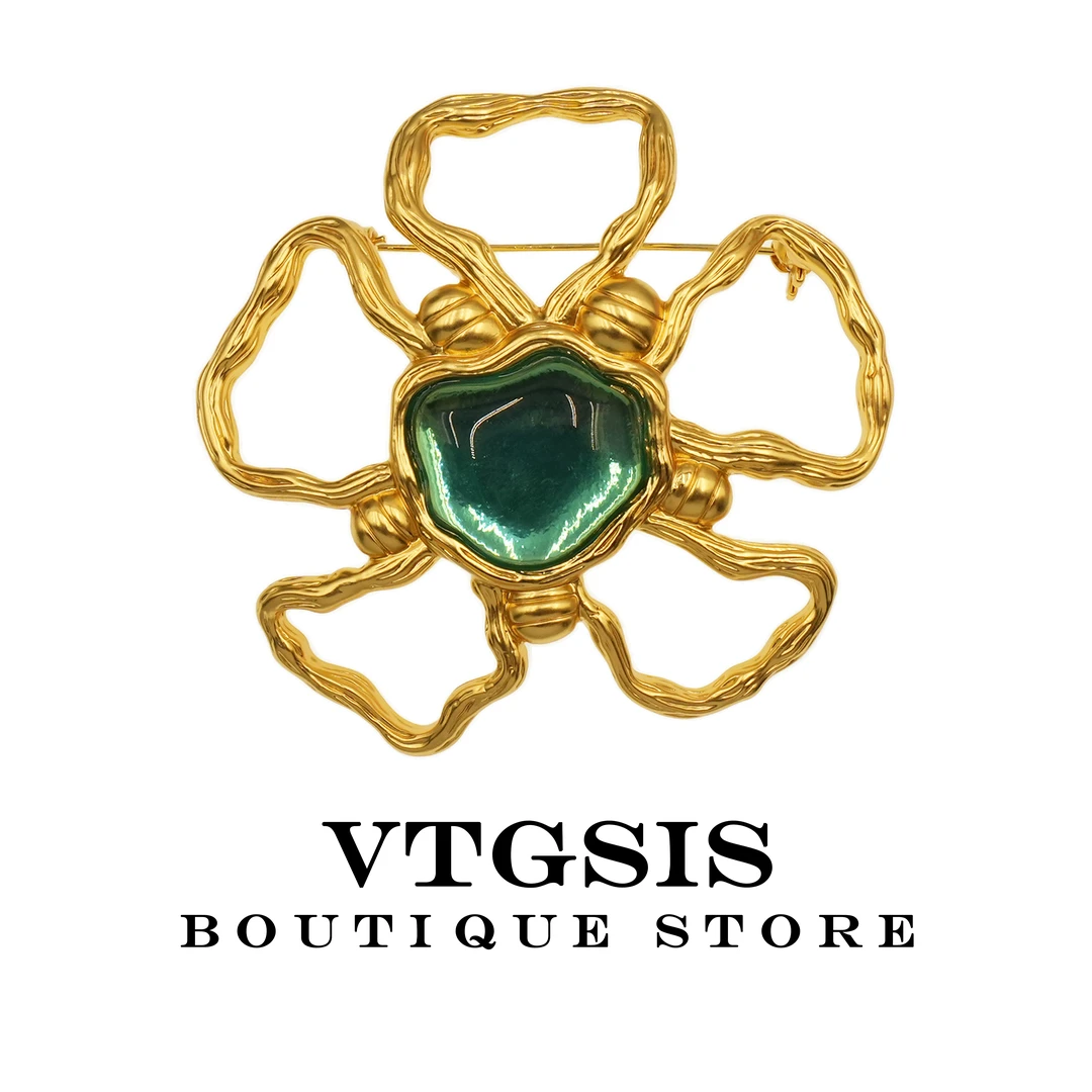 VTGSIS 合金琉璃胸针 5784星河凝洛蓝色花朵胸针时尚设计师女镶嵌