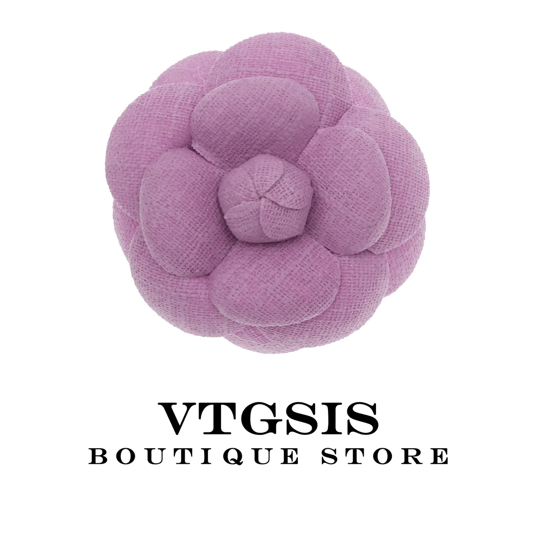 VTGSIS 非金属布艺胸针 51017香芋紫色山茶花胸针时尚气质【饰品】
