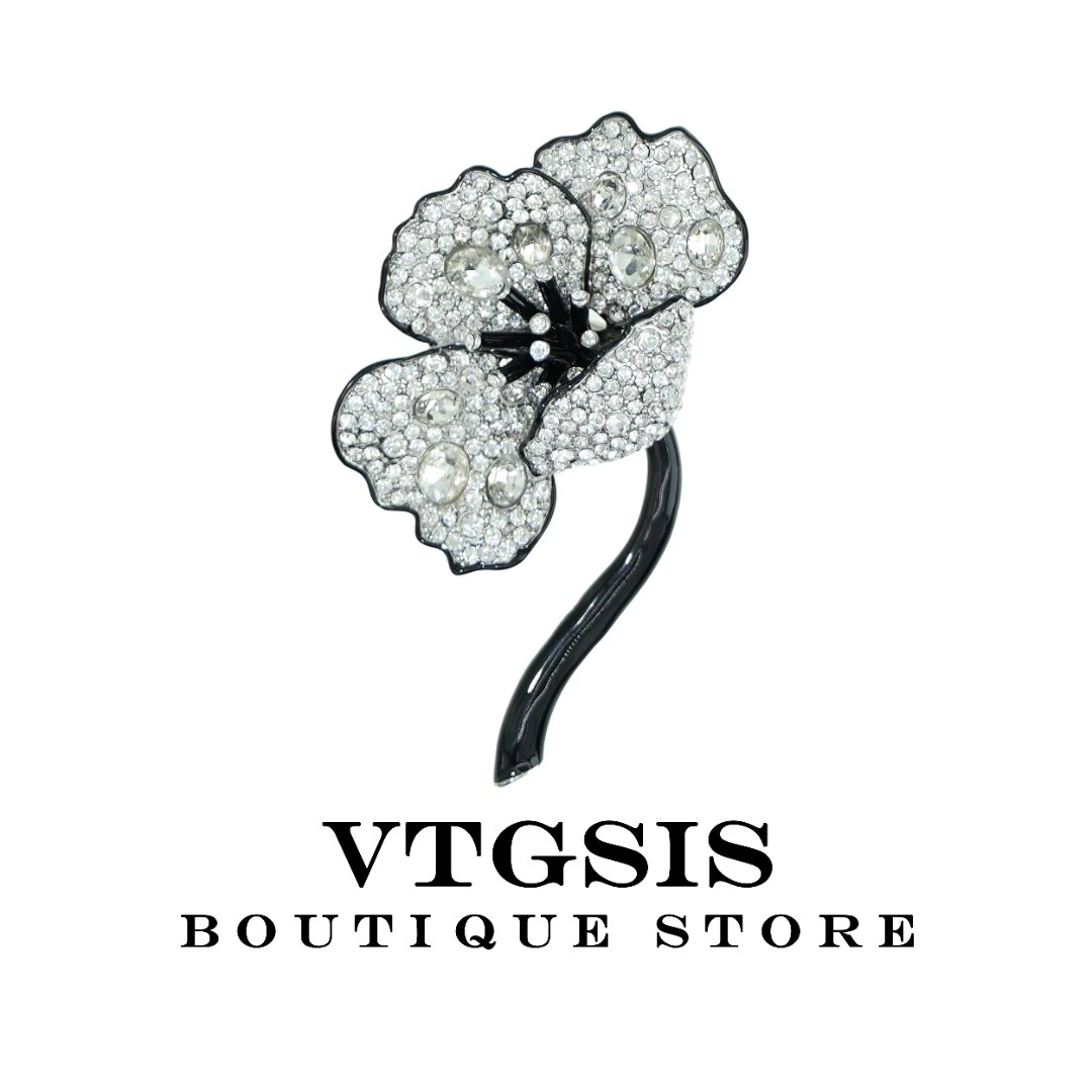 VTGSIS 合金合成锆石胸针 5637银色玉兰花胸针情人节【直播同价】