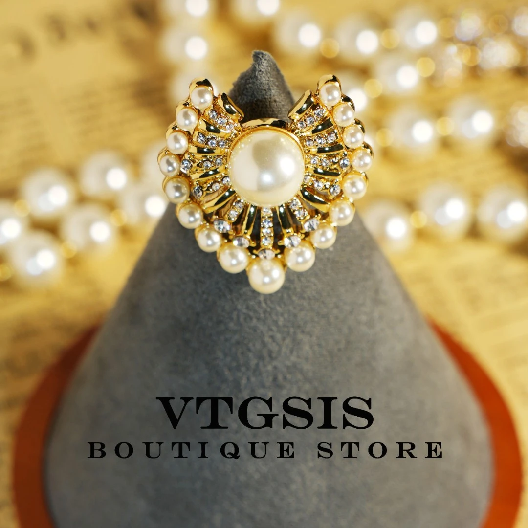 VTGSIS 合金合成锆石戒指 1260西西里岛珠珠盾牌戒指【直播同价】