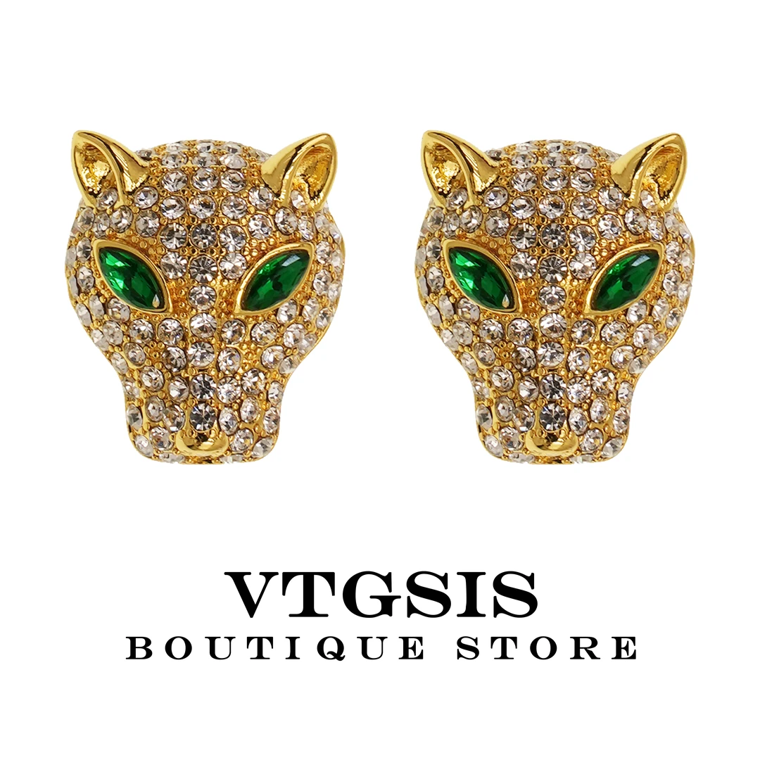 VTGSIS 合金耳饰 21693/3616埃及神兽猎豹耳钉项链饰品【直播同价】