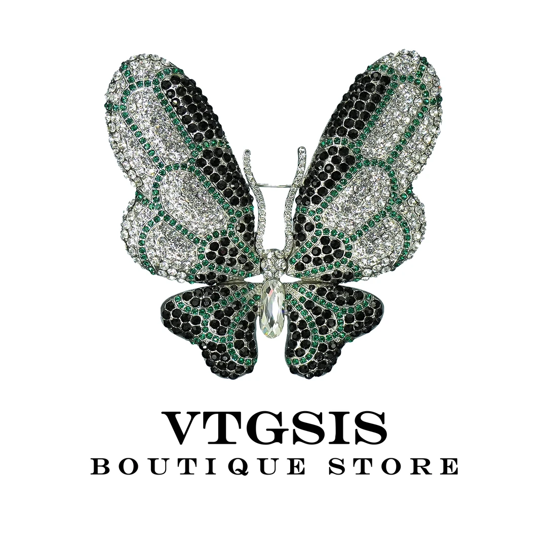VTGSIS 合金合成锆石胸针 5559绿色蝴蝶胸针轻奢精致【直播同价】