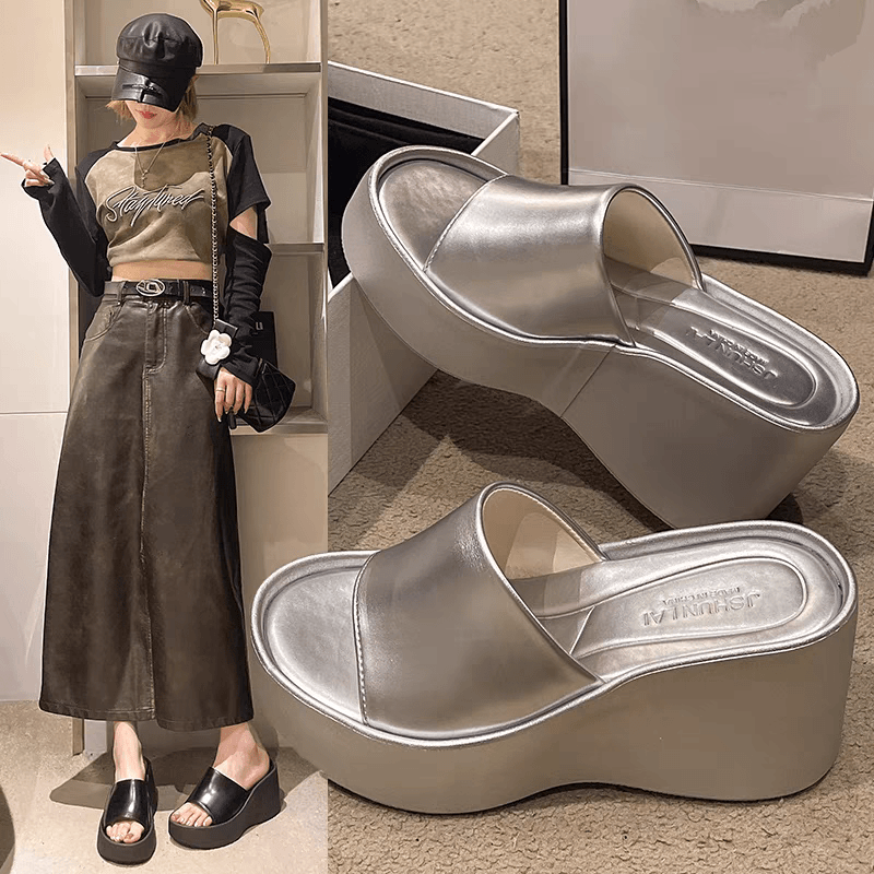 101新款破跟厚底凉拖松糕底时尚百搭网红夏季外穿防滑凉拖鞋高跟