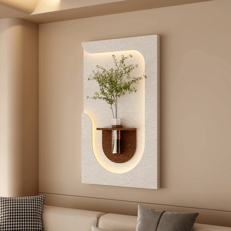可养水培绿植高级感立体LED发光灯画玄关客厅餐厅床头背景墙灯画