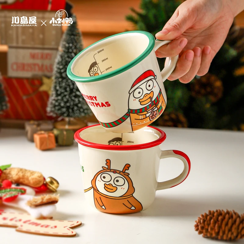 川岛屋&小刘鸭联名 圣诞节杯子陶瓷马克杯礼物情侣水杯家用咖啡杯