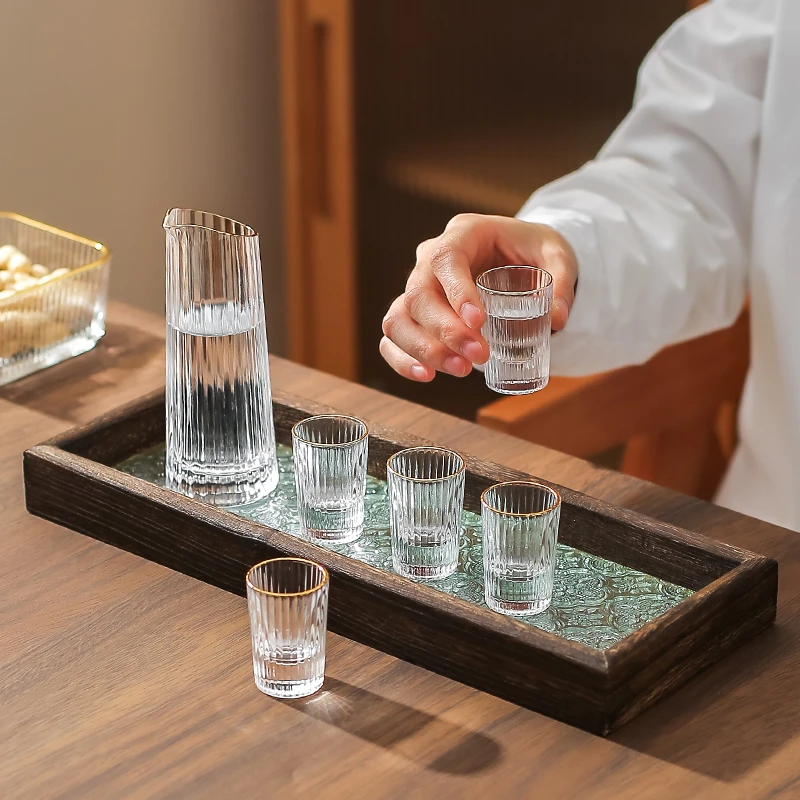 川岛屋轻奢白酒杯分酒器家用酒具套装高档玻璃小酒盅子弹杯一口杯