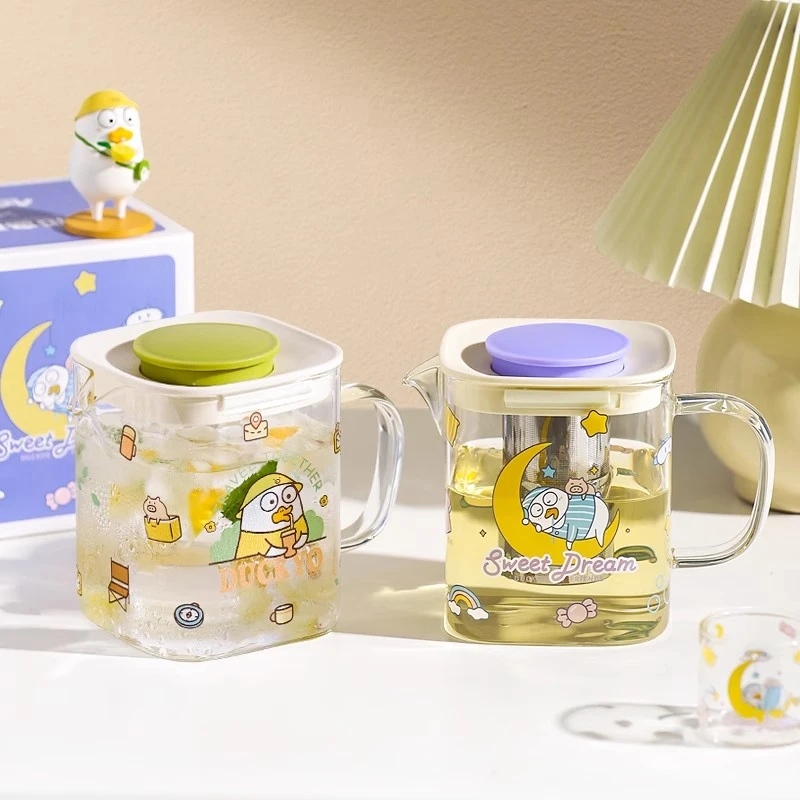 川岛屋&小刘鸭联名 玻璃冷水壶耐高温家用大容量凉水壶凉水杯套装