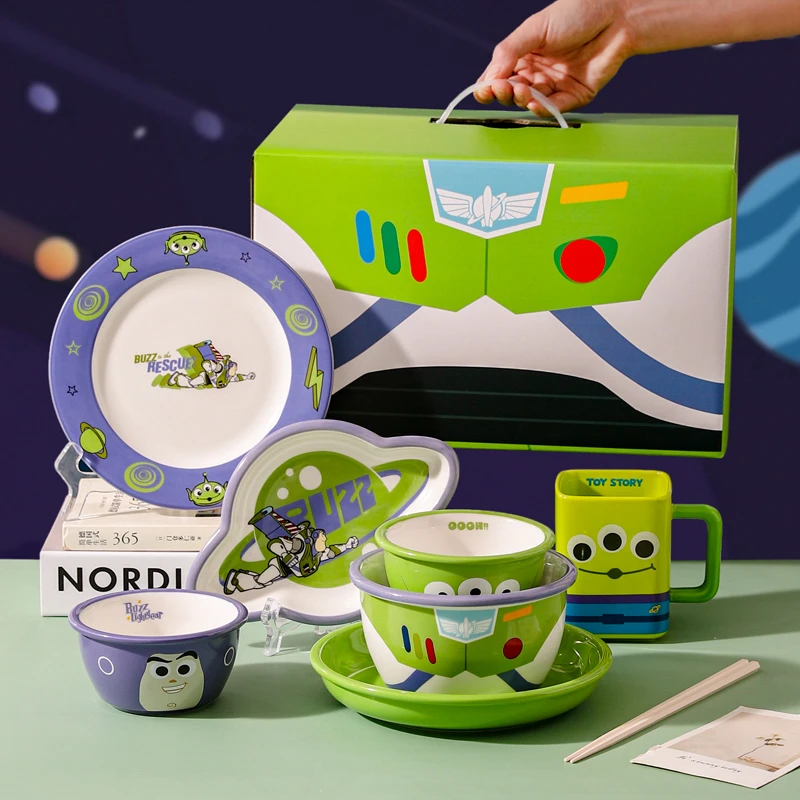 川岛屋迪士尼巴斯光年餐具套装礼盒可爱儿童饭碗筷生日礼物伴手礼