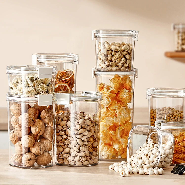 川岛屋食品级密封罐五谷杂粮收纳盒厨房防潮塑料豆子储存储物罐子
