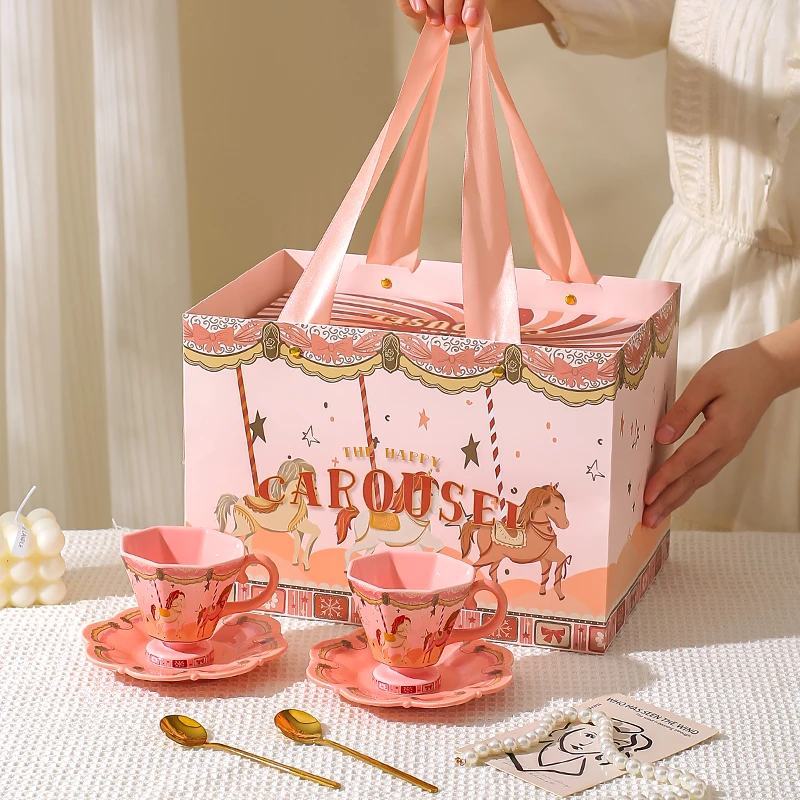 川岛屋马克杯带盖陶瓷水杯子咖啡杯碟套装女生日礼物高档伴手礼盒