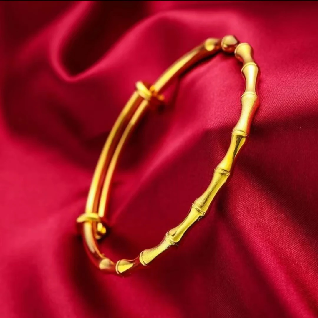 合金手镯 精美推拉竹节手镯 时尚光面素款女款经典百搭气质简约古