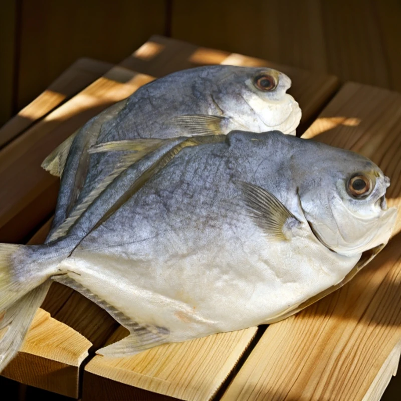 新广隆台山特产 特大开片金鲳鱼干 4条装（6-7两/条）