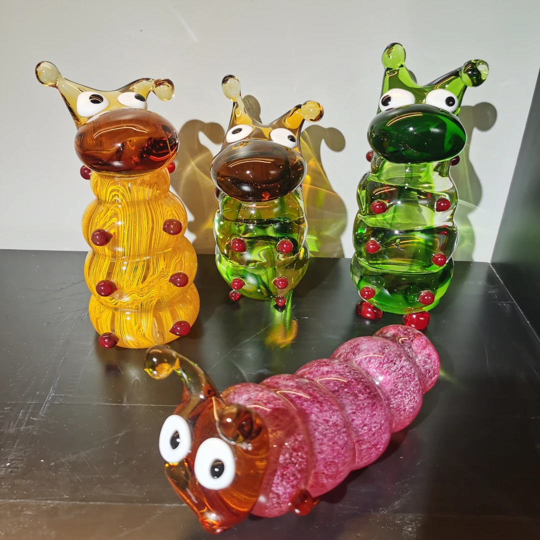 领尚琉璃工坊 纯手工制作热塑琉璃毛毛虫时尚创意简约 摆设家用