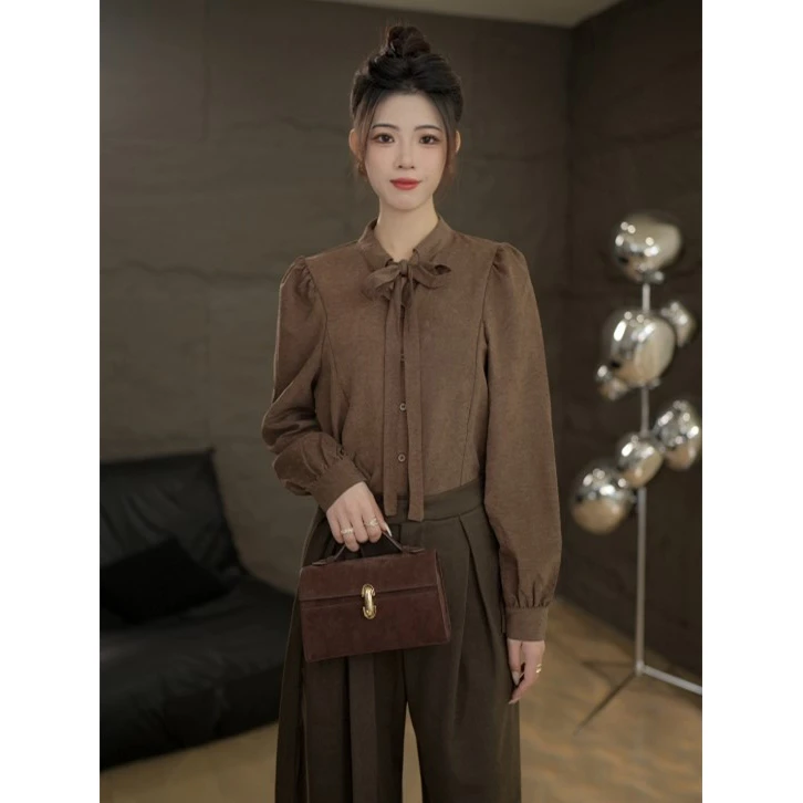 TITI定制【爱尔兰初】轻奢气质纯色长袖衬衫宽松显瘦上衣T1055019