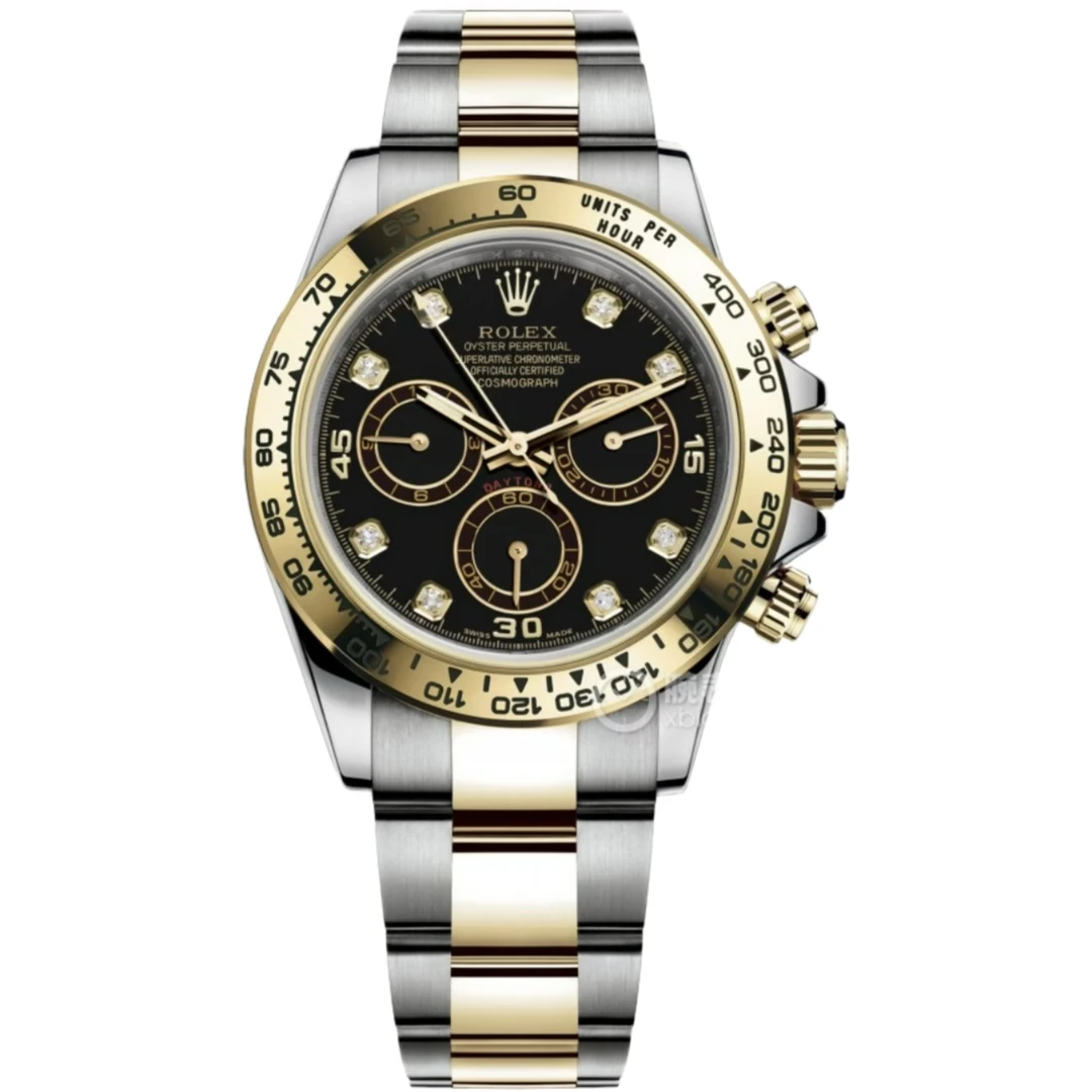 95新 Rolex/劳力士 116503间金迪通拿/黑盘钻刻/单表/40mm