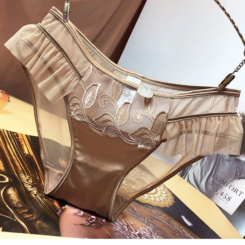 秘岛潮汐~夏季薄款时尚舒适蕾丝性感透气无痕印花火辣女士内裤