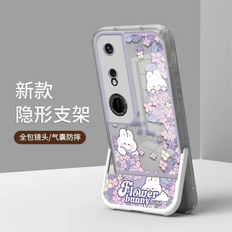 适用畅玩40手机壳隐形支架防摔透明精孔软壳个性时尚潮保护套小熊