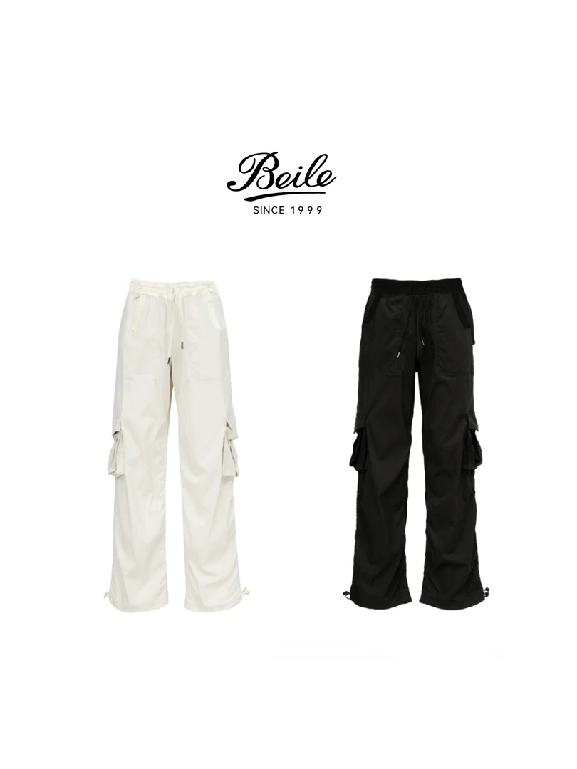 【Lulu修腿神器】美式工装裤丢丢裤束脚阔腿两穿3810-2