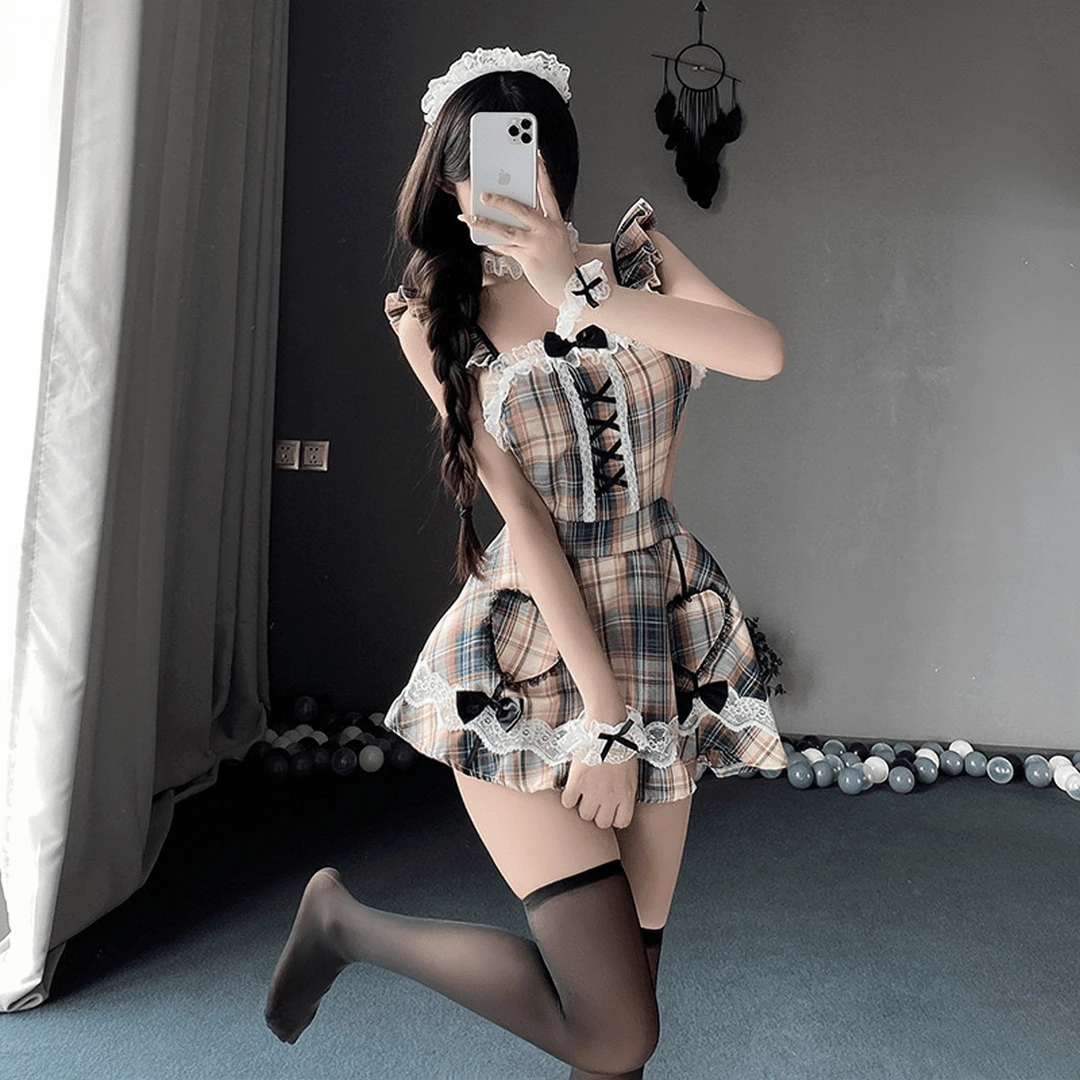 新款网红性感女装连衣裙学院风制服显瘦夏季暗黑蕾丝火辣纯欲风