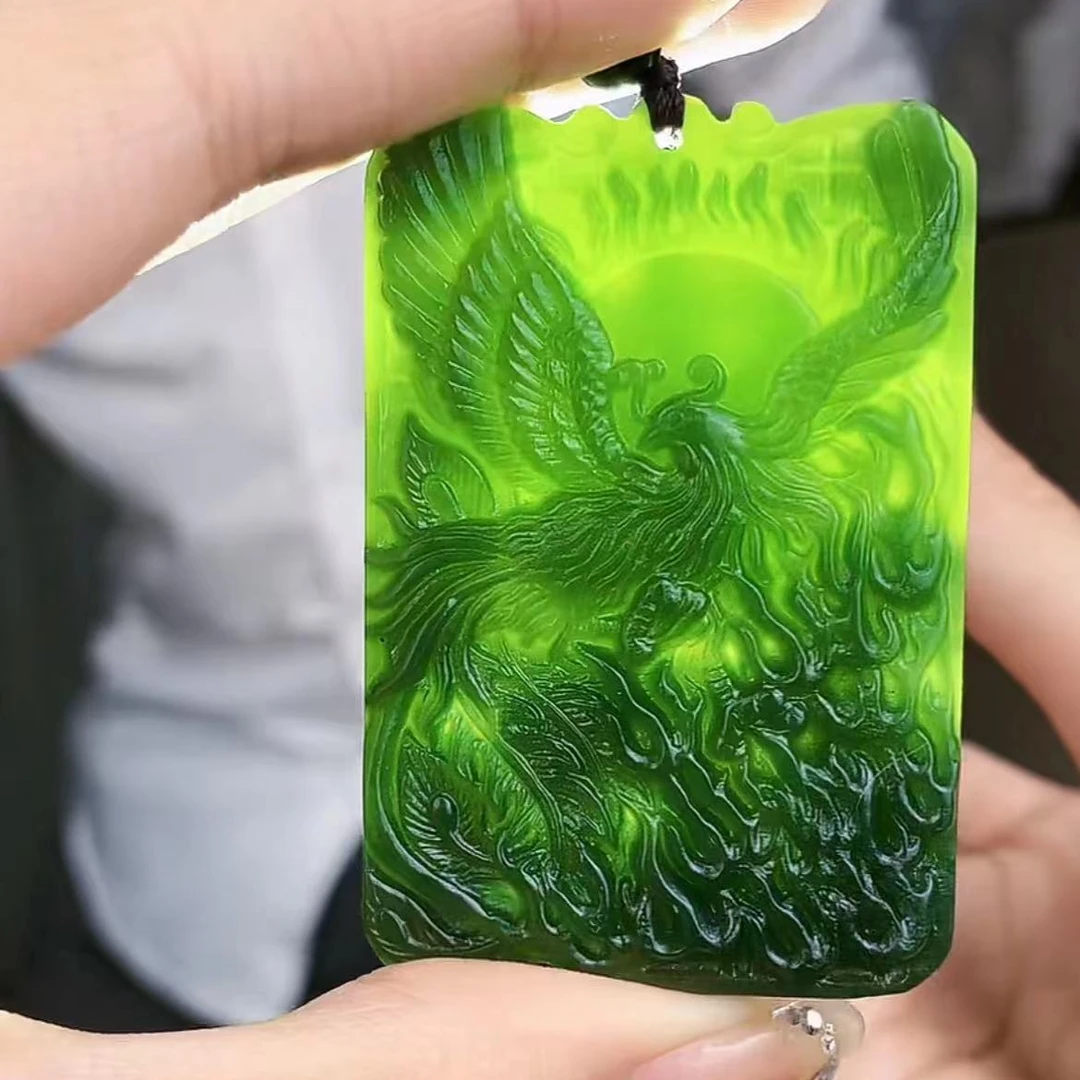 SS和田玉且末蓝龙凤牌吊坠SS多样性发货