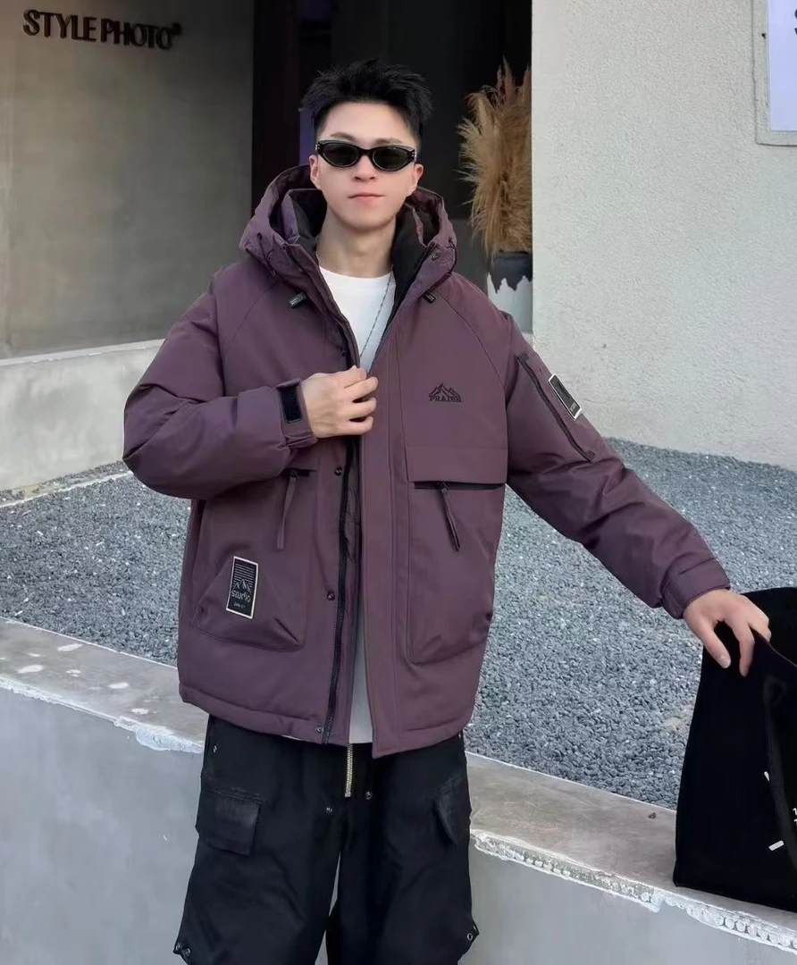 【零下30度的冬日暖阳】国标白鸭绒情侣冲锋衣加厚羽绒服外套Z-717