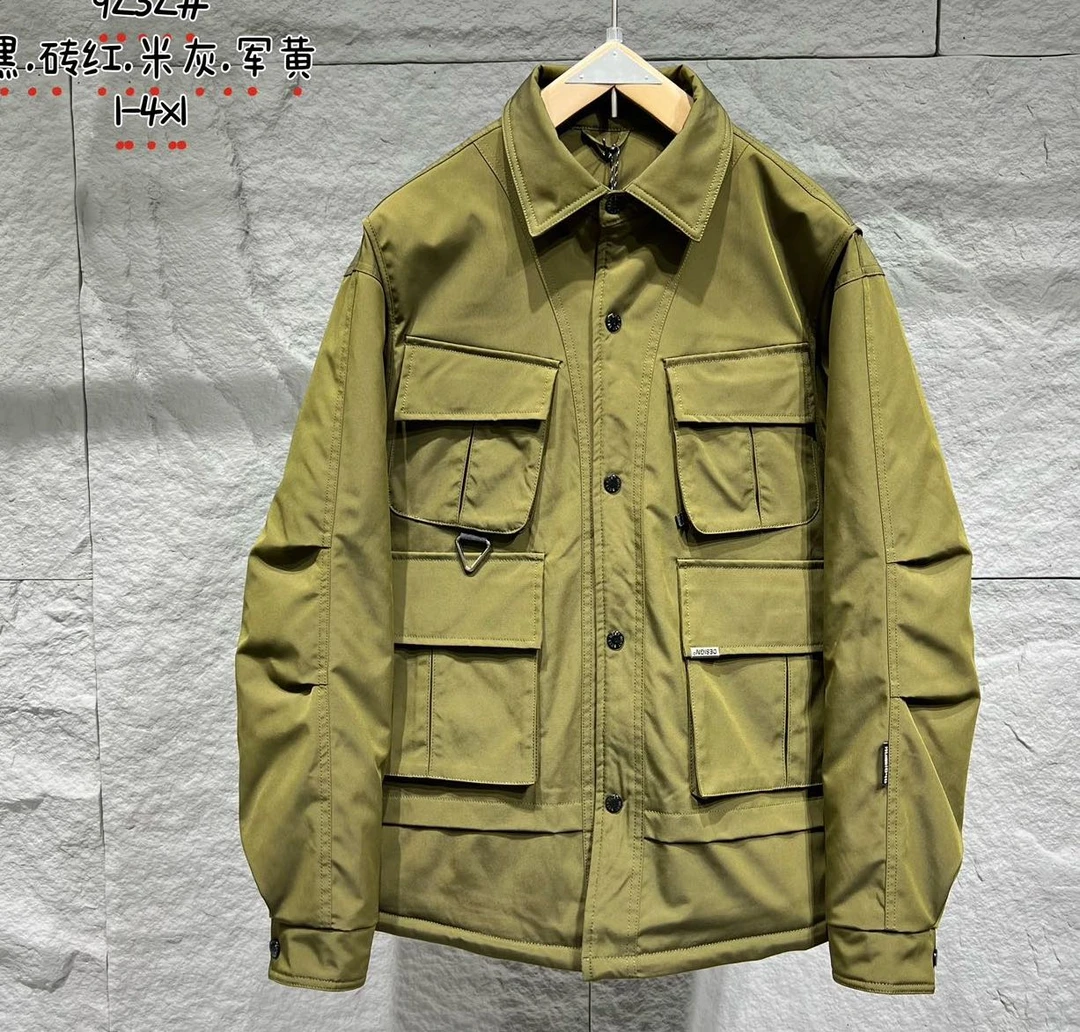 Z-9232冬季新品工装纯色设计剪裁情侣款羽服外套！