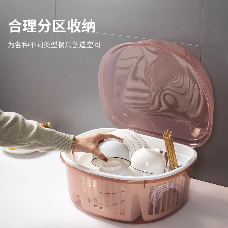 沥水碗架放碗筷收纳盒家用碗碟盘子收纳厨房台面碗柜餐具置物架