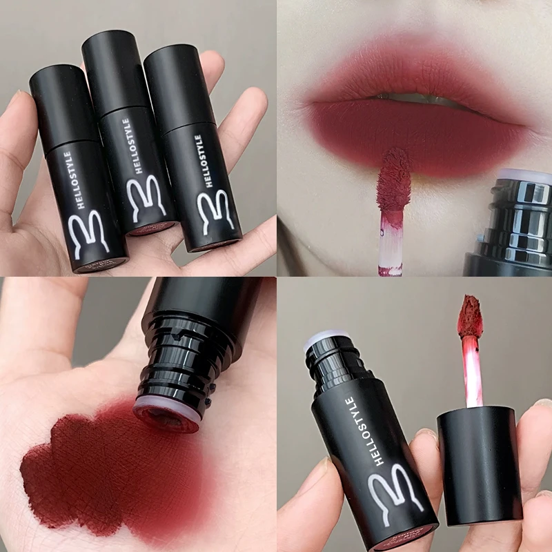 黑兔黑管奶雾哑光面唇釉不沾杯唇泥小众平价丝绒哑光学生平价显白