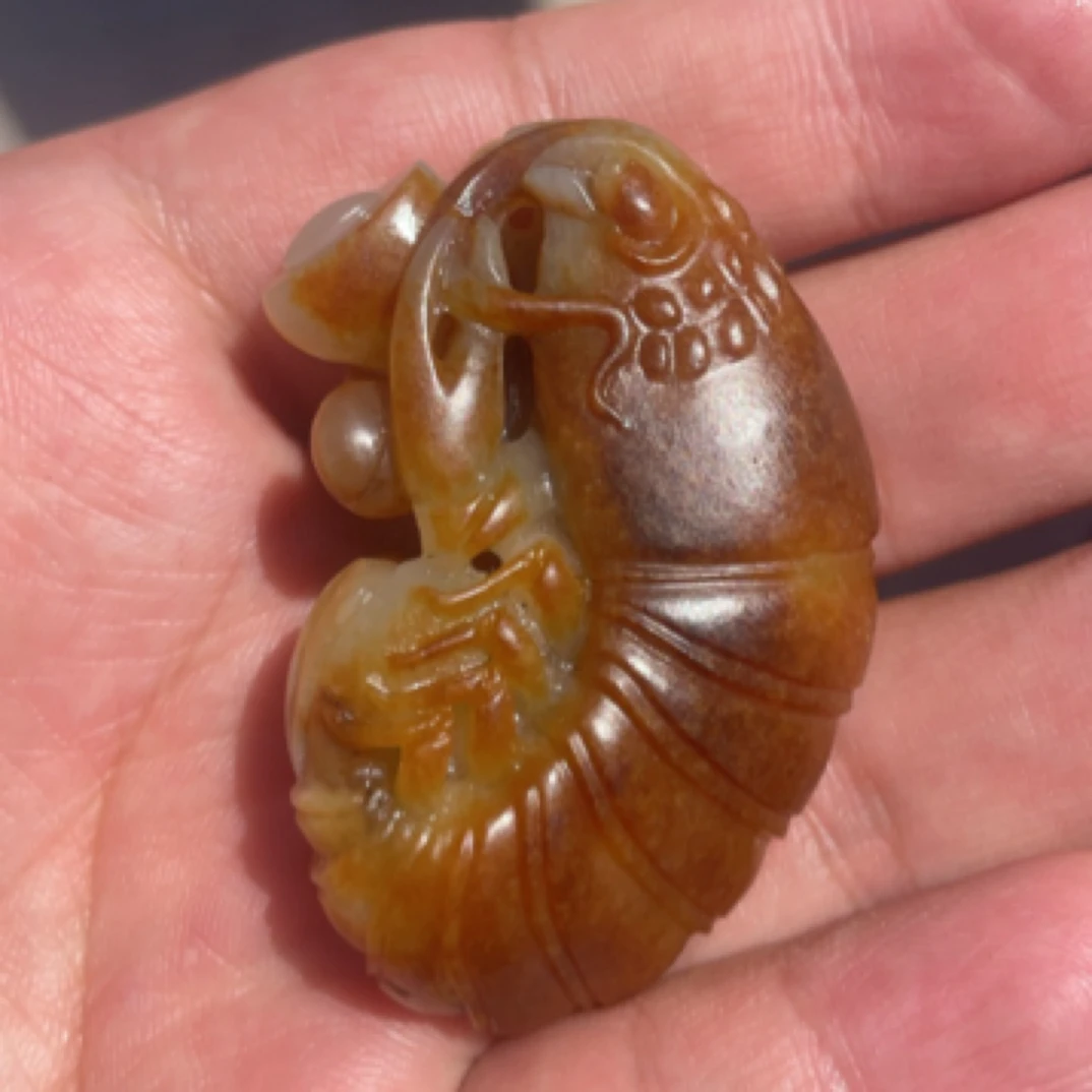 和田玉新疆黄沁虾万万顺路路通鸿运亨通