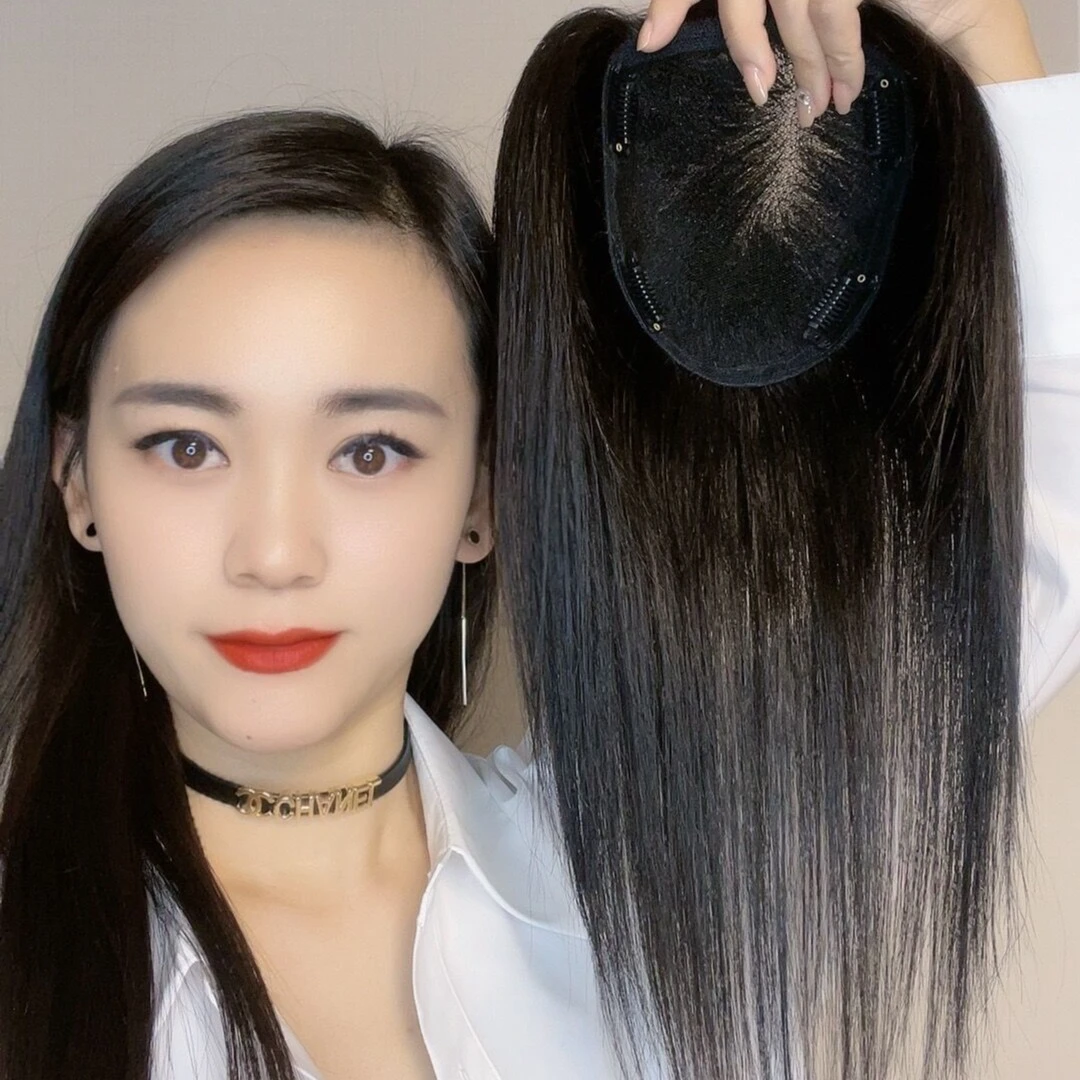13×14进口瑞士网纯手织超轻薄女士发片全真发隐形遮白发一片式